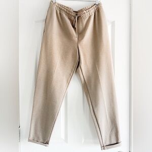 ZARA Men's Beige Drawstring Khaki Pants